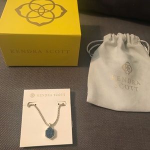 Kendra Scott Tess Blue Drusy Silver Necklace